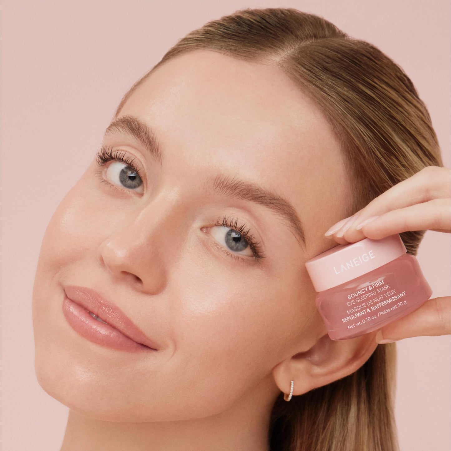 LANEIGE Bouncy & Firm Eye Sleeping Mask: Depuff and Firm with Peony & Collagen Complex, Ceramide, & 5D Hyaluronic Acid