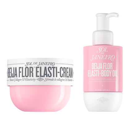 SOL DE JANEIRO Beija Flor Elasti-Cream and Body Oil Bundle | Elasticity-Boosting Duo | Full Size Body Cream & Oil | Cheirosa 68 Scent | Amazon Exclusive