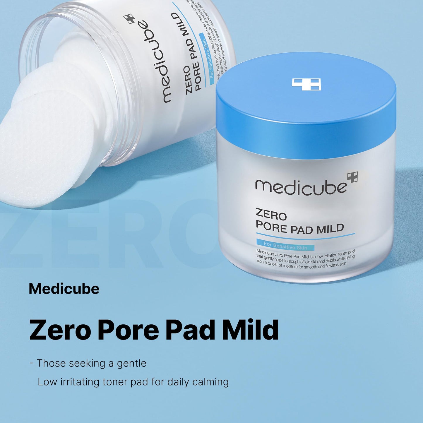 medicube daily toner pads tailored to skin condition: Zero Pore Pads 2.0 (2ea) and Zero Pore Pads Mild 2.0 (1ea)