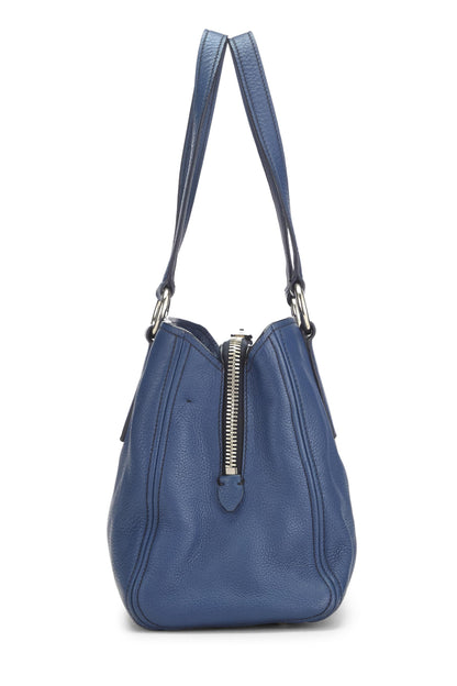 Miu Miu, Pre-Loved Blue Calfskin Convertible Tote, Blue