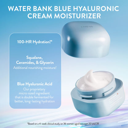 LANEIGE Water Bank Blue Hyaluronic Moisturizer: Barrier-Boosting Hydration, Squalane, Ceramide, Dermatologist-tested