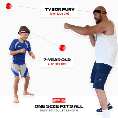 Boxbollen® Original with App, Used by Celebrities - MMA Gear Boxing Ball - Boxing Reflex Ball with Adjustable Strap - Interactive The Boxball App Integration - Stocking Stuffer Ideas - (RED)