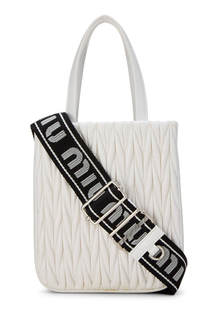 Miu Miu, Pre-Loved White Nappa Convertible Top Handle Bag, White
