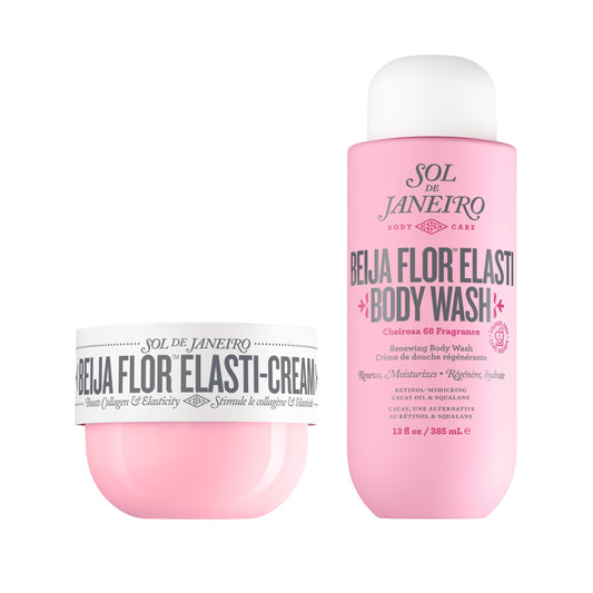 SOL DE JANEIRO Beija Flor Elasti-Cream and Body Wash Duo | Beija Flor Shower Bundle | Cheirosa 68 Scent | Amazon Exclusive