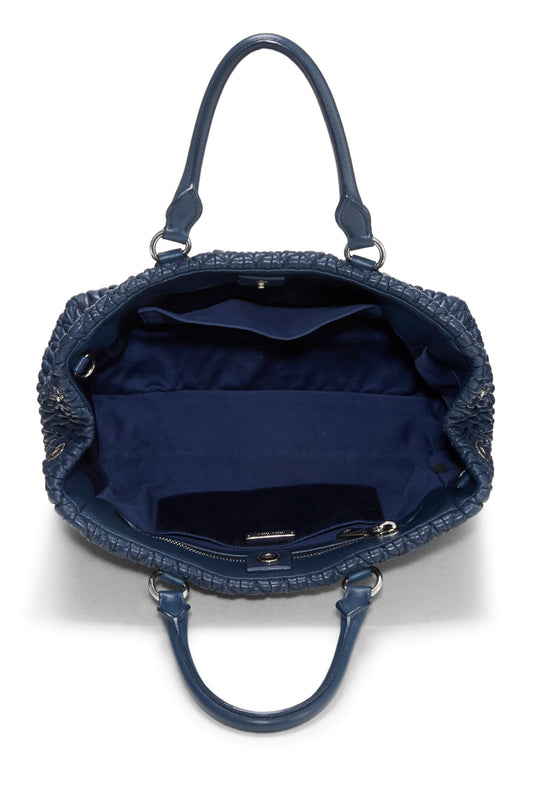 Miu Miu, Pre-Loved Navy Nappa Convertible Top Handle Bag Small, Navy