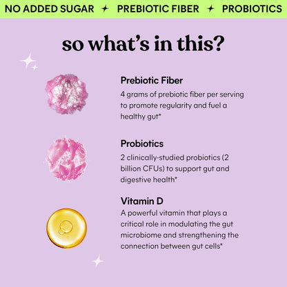 Lemme No. 2 Fiber & Probiotic Gummies for Adults, Promotes Regularity & Digestive Health, No Sugar Added Strawberry Flavor, 4g Prebiotic Fiber & Clinically Studied Probiotic Strains, (60 Count)