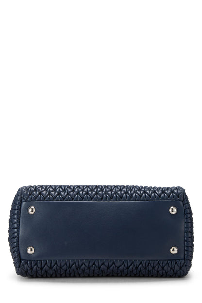 Miu Miu, Pre-Loved Navy Nappa Convertible Top Handle Bag Small, Navy