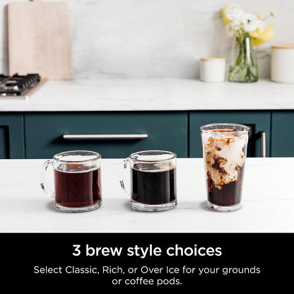 Ninja DualBrew Hot & Iced Coffee Maker, Single-Serve, Compatible with K-Cups & (12-Cup Carafe)
