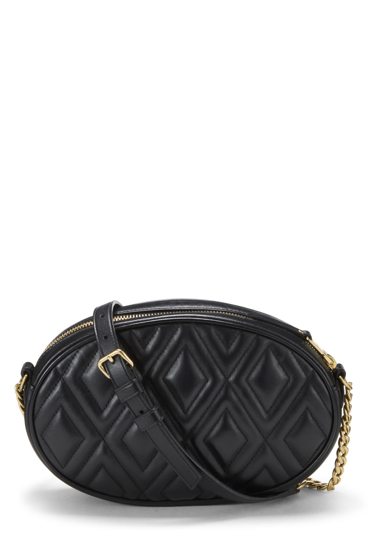 Miu Miu, Pre-Loved Black Calfskin Diamond Quilted Shoulder Bag, Black