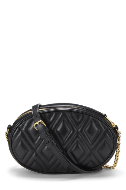 Miu Miu, Pre-Loved Black Calfskin Diamond Quilted Shoulder Bag, Black