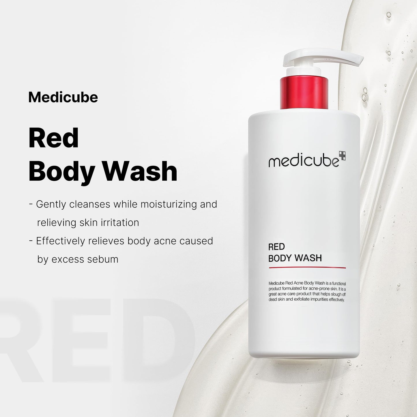 medicube red glow body essentials- Red Body Peeling Shot Body Spray Cleanser + Red Body Wash