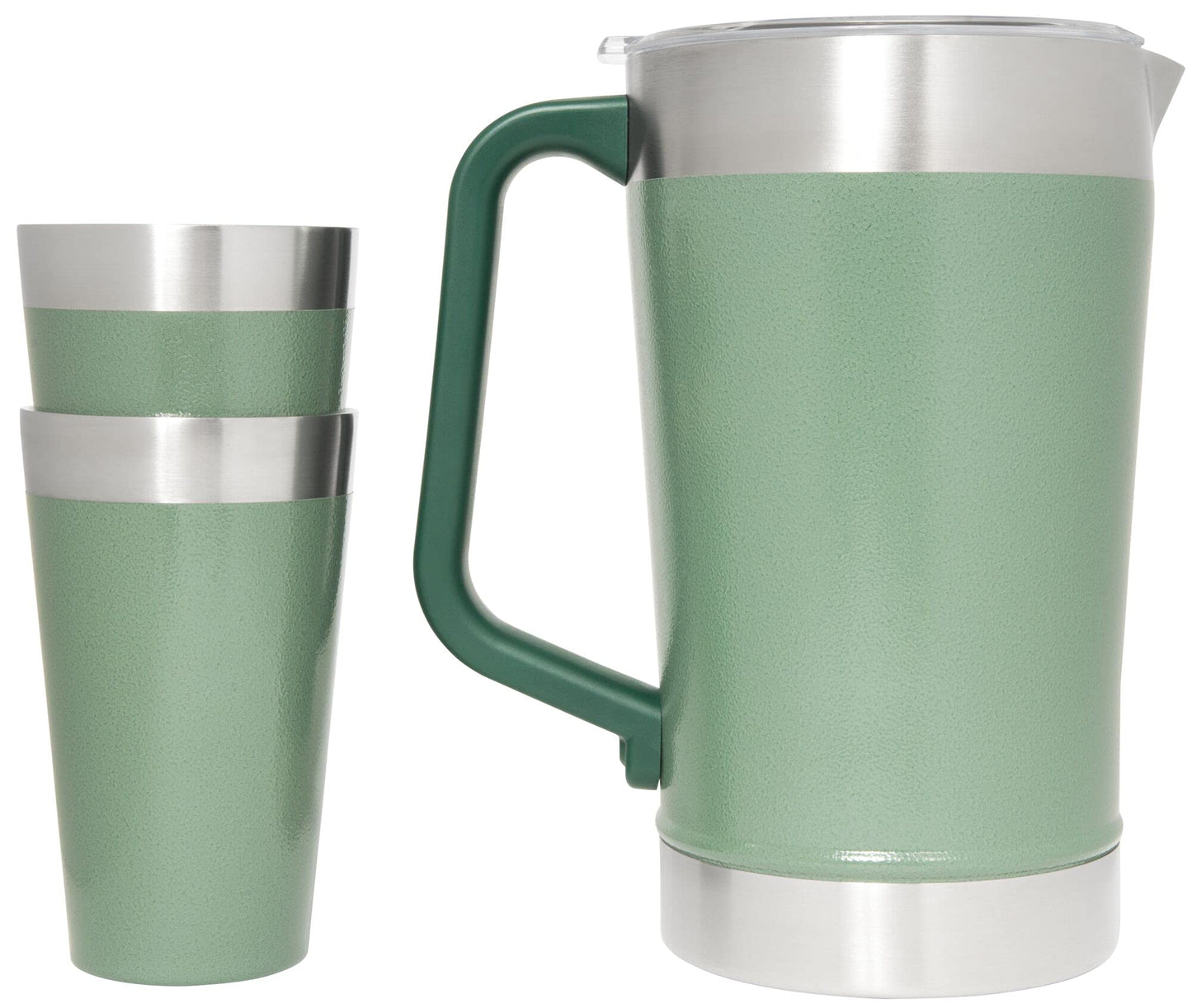 Stanley Stay-Chill Pitcher 64 oz | Cold Water, Beer, and Drink Pitcher with Lid | Large Capacity Durable Beverage Container with Handle | Insulated Stainless Steel | BPA-Free | Hammertone Green