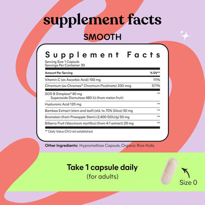 Lemme Debloat and Smooth Bundle - Prebiotic, Probiotic & Digestive Enzyme Capsules for Bloating & Gas Relief, Reduce Cellulite, Plump Skin, Smooth Cellulite