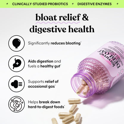 Lemme Debloat and Smooth Bundle - Prebiotic, Probiotic & Digestive Enzyme Capsules for Bloating & Gas Relief, Reduce Cellulite, Plump Skin, Smooth Cellulite