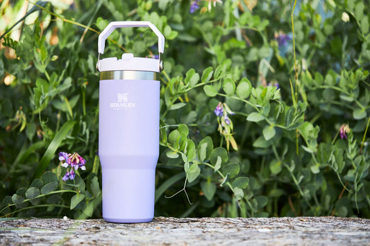 STANLEY IceFlow Stainless Steel Tumbler with Straw, Vacuum Insulated Water Bottle for Home, Office or Car, Reusable Cup with Straw Leak Resistant Flip, Lavender, 30OZ