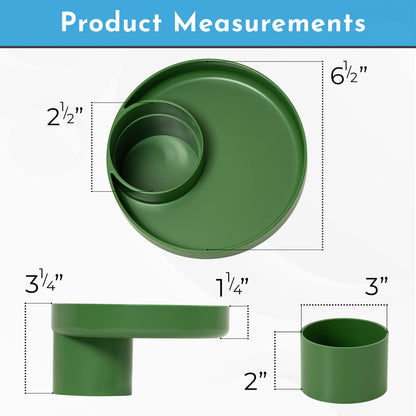 Travel Tray Round, USA Made Easily Convert Your existing Cup Holder to a Tray and Cup Holder for use in a Car Seat, Booster, Stroller, Golf Cart and Anywhere You Have a Cup Holder! Dino Green