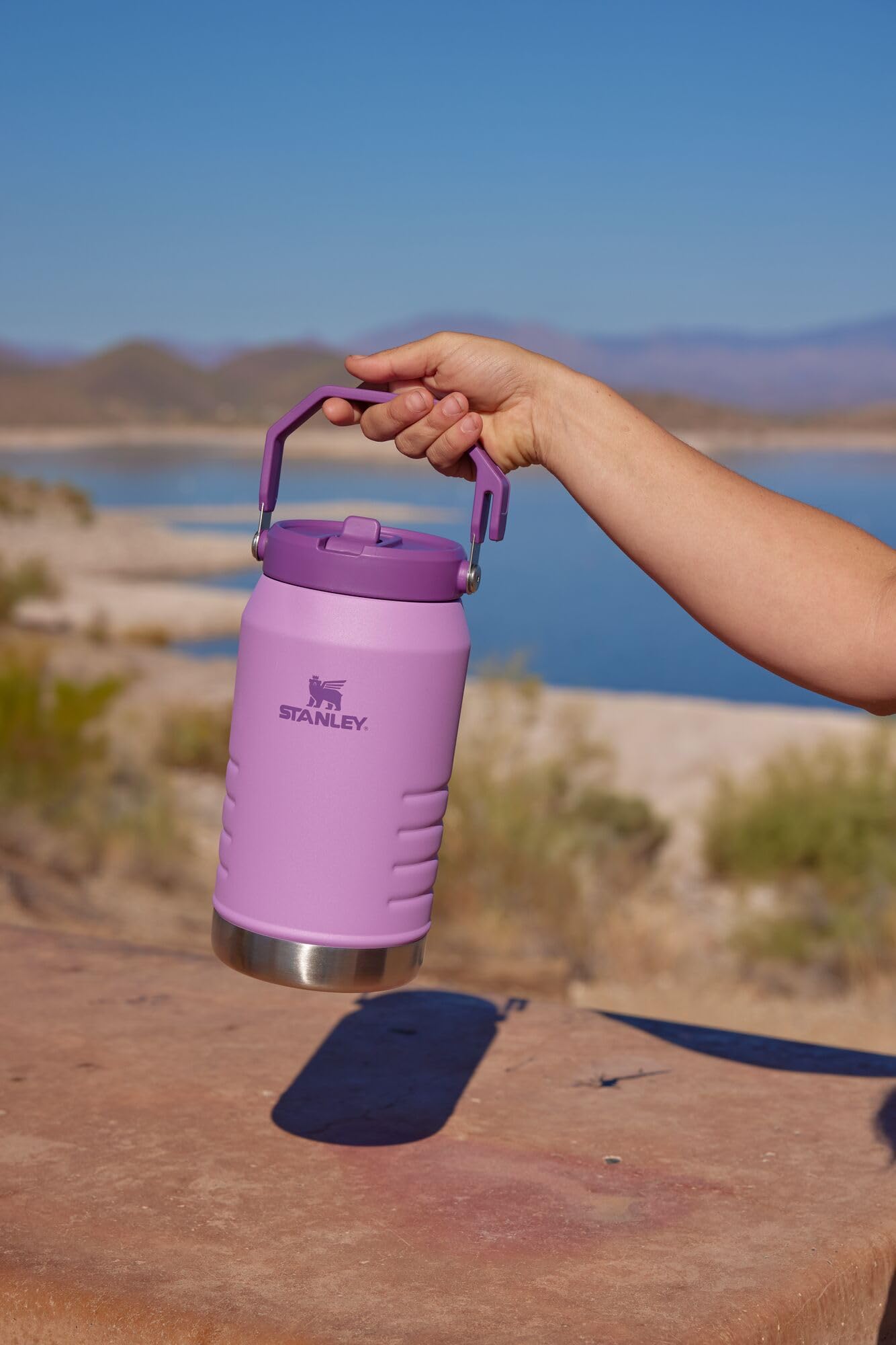 Stanley IceFlow 2.0 Flip Straw Jug with Handle 40 oz | Twist On Lid and Flip Up Straw | Leakproof for Travel and Sports | Insulated Stainless Steel |BPA-Free | Rose Quartz