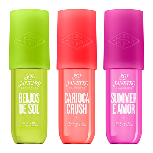 SOL DE JANEIRO Limited Edition Perfume Mist Bundle - Beijos de Sol, Carioca Crush, & Summer é Amor 90 ml - Amazon Exclusive