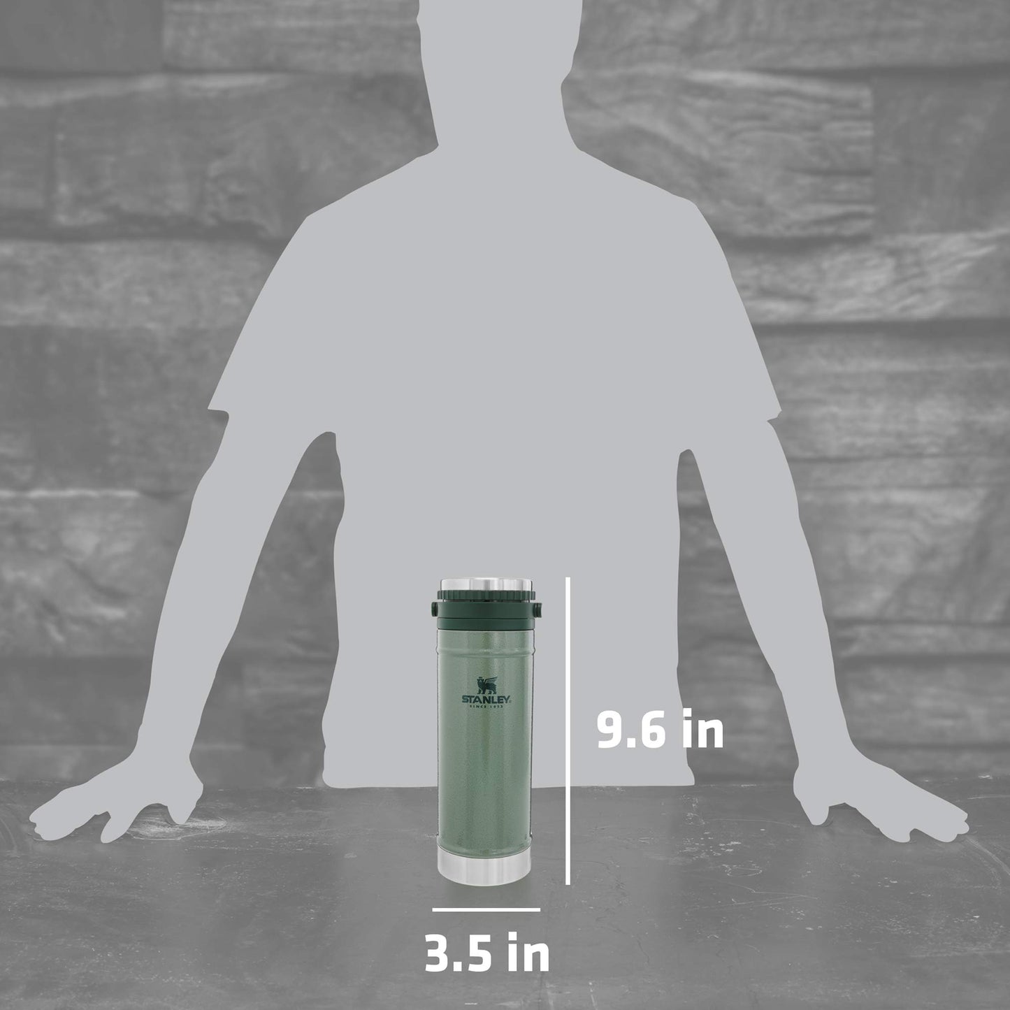 Stanley Travel Mug with Integrated French Press 16 oz | 5 Minute Brew, 4 Hours Hot,Leakproof Lid | Mesh Filter for Coffee Grounds | Insulated Stainless Steel Coffee Maker | BPA-Free | Hammertone Green