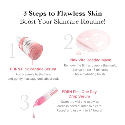 medicube Pink PDRN Trio Gift Set for Glass Glow Skin -Hydrating, Firming, and Radiance-Boosting Skincare Set for Women & Girls | With Salmon DNA PDRN, Peptides and Pink Vitamin | Korean Skincare