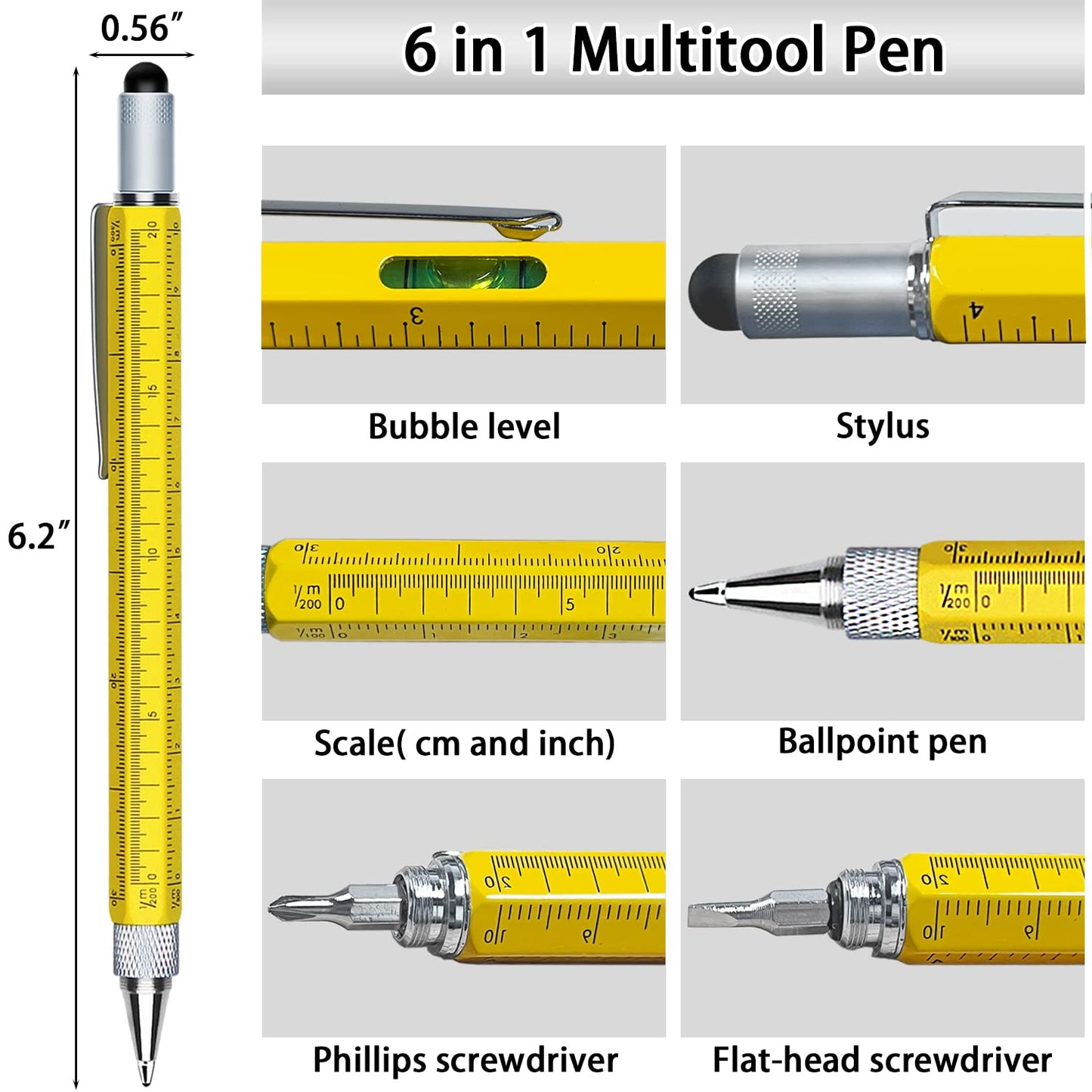 Gifts for Men, Multitool Pen Set 2pcs Multi-Tool Pens, Birthday Gifts for Men Dad Gifts for Dad Husband from Daughter Son Wife, Cool EDC Gadgets for Mens Anniversary Graduation Gifts for Him Boyfriend