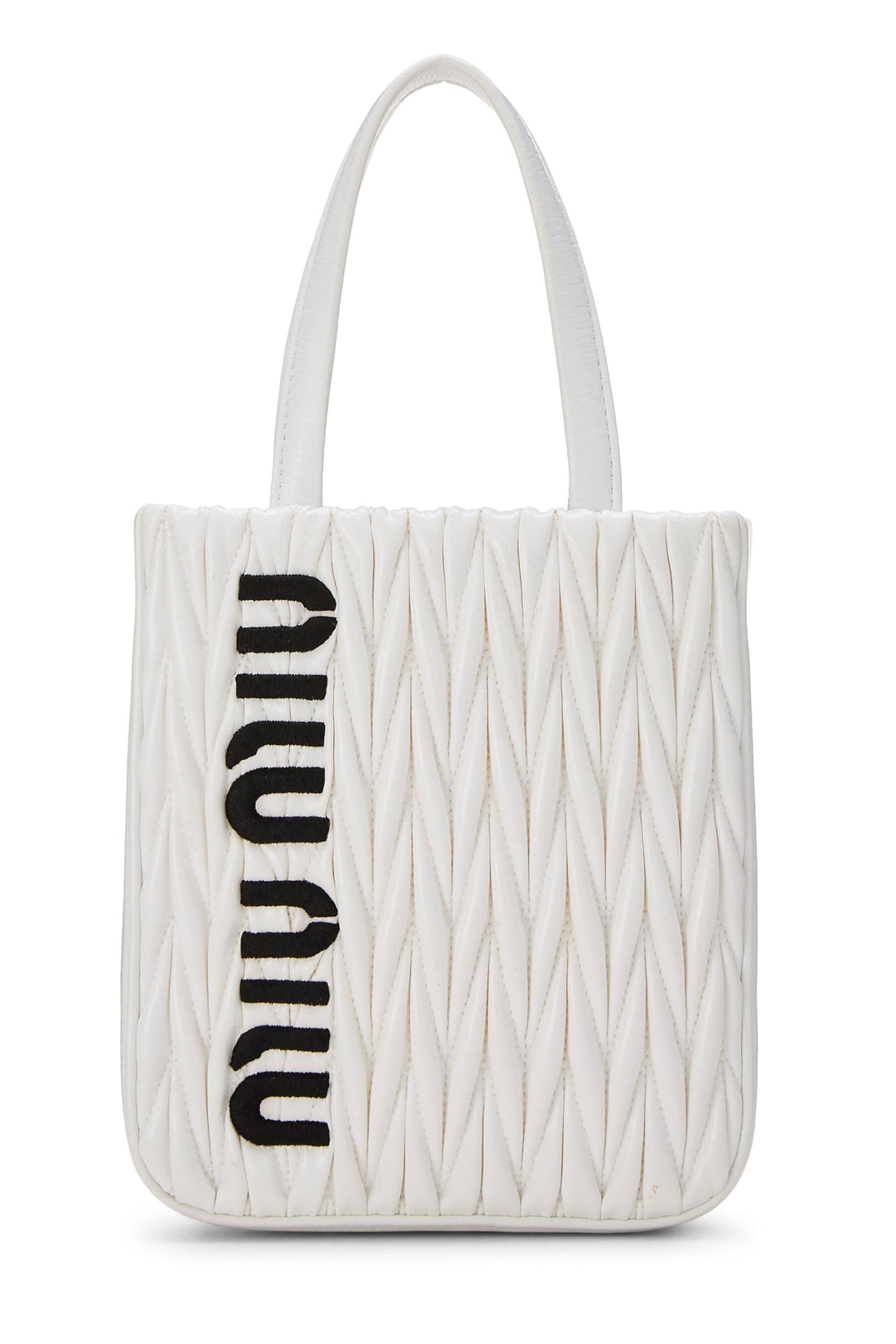 Miu Miu, Pre-Loved White Nappa Convertible Top Handle Bag, White