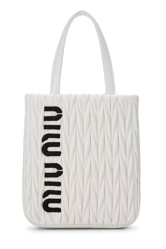 Miu Miu, Pre-Loved White Nappa Convertible Top Handle Bag, White