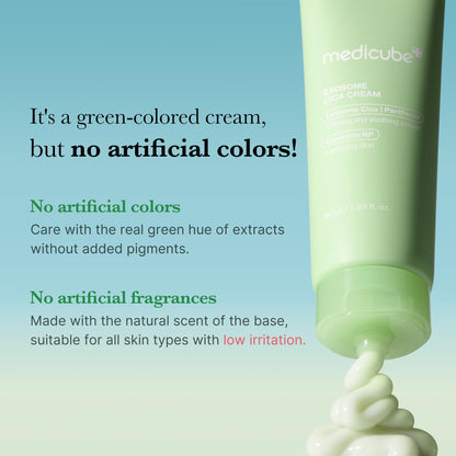 medicube Exosome Cica Tea Tree Cream for Sensitive Skin with Centella Asiatica help reduce redness and breakouts. | Low-irritating, Moisturizing Daily Texture Care | Korean Skincare | 1.7 fl oz