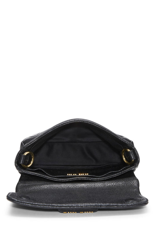 Miu Miu, Pre-Loved Black Calfskin Crossbody Bag, Black