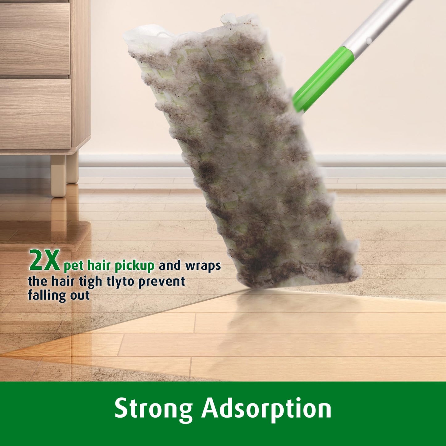 AIR U+ Dry Mop Pads for Swiffer Sweeper Heavy Duty Pet Sweeping Refills Cloths Cleaning Hardwood Floor Dust and Hair, Disposable, Unscented, 30 Count