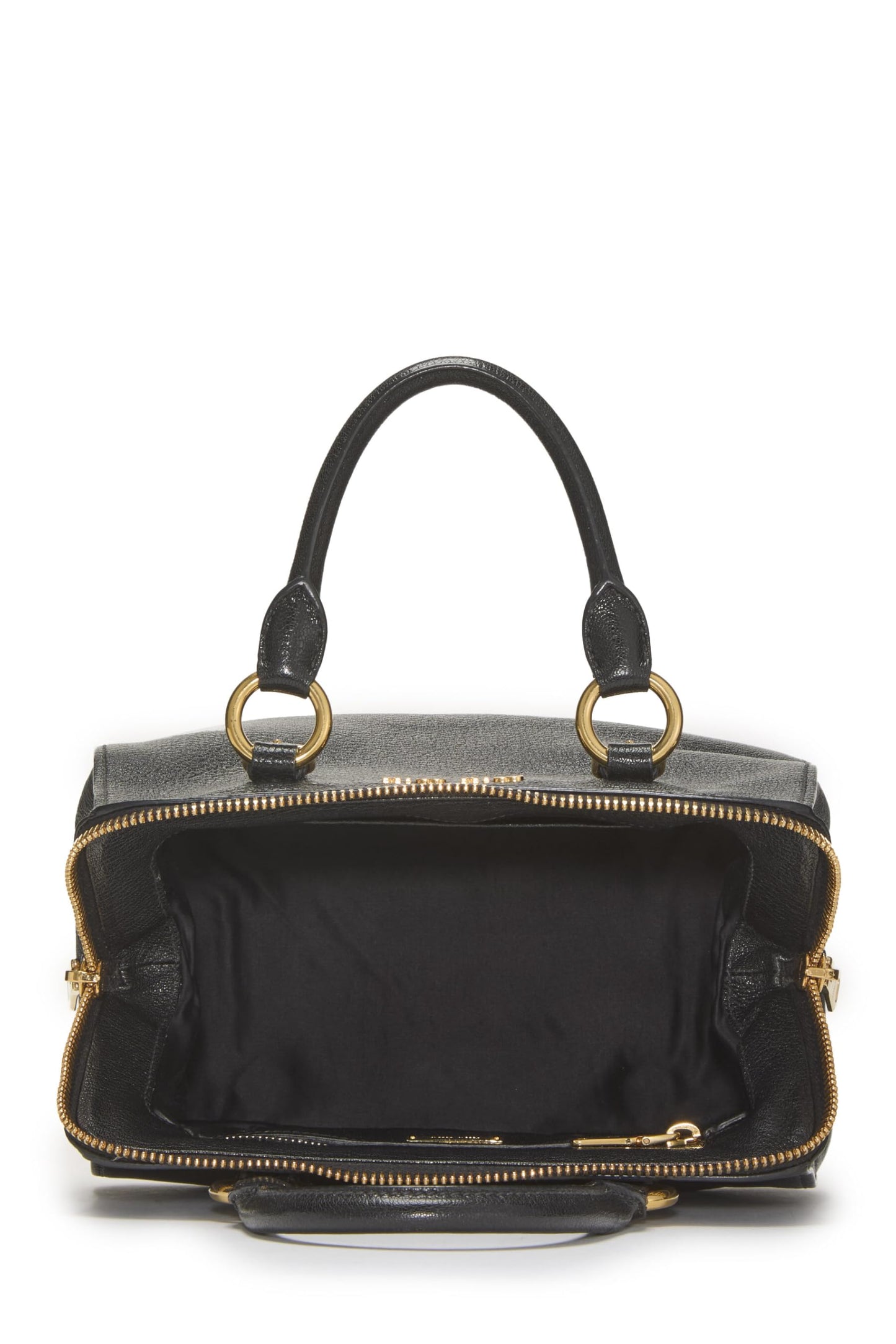 Miu Miu, Pre-Loved Black Calfskin Convertible Top Handle Bag, Black