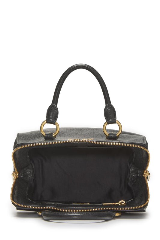 Miu Miu, Pre-Loved Black Calfskin Convertible Top Handle Bag, Black