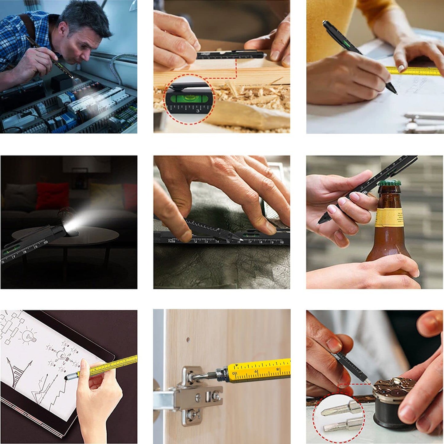 Gifts for Men, Multitool Pen Set 2pcs Multi-Tool Pens, Birthday Gifts for Men Dad Gifts for Dad Husband from Daughter Son Wife, Cool EDC Gadgets for Mens Anniversary Graduation Gifts for Him Boyfriend
