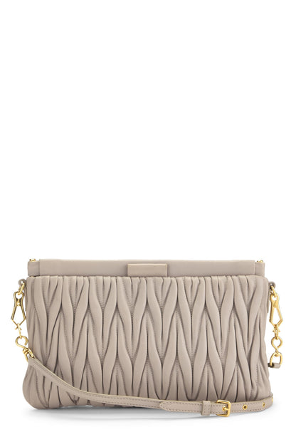 Miu Miu, Pre-Loved Grey Nappa Crossbody, Grey