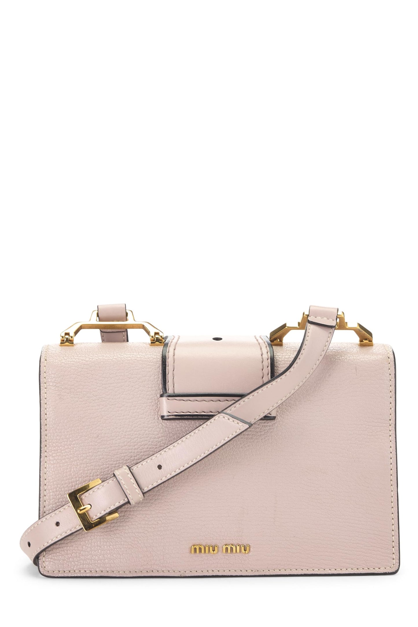 Miu Miu, Pre-Loved Pink Leather Crystal Embellished Shoulder Bag, Pink