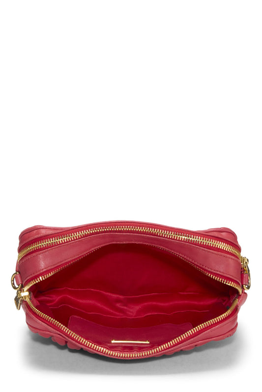 Miu Miu, Pre-Loved Red Nappa Double Zip Camera Crossbody Bag, Red
