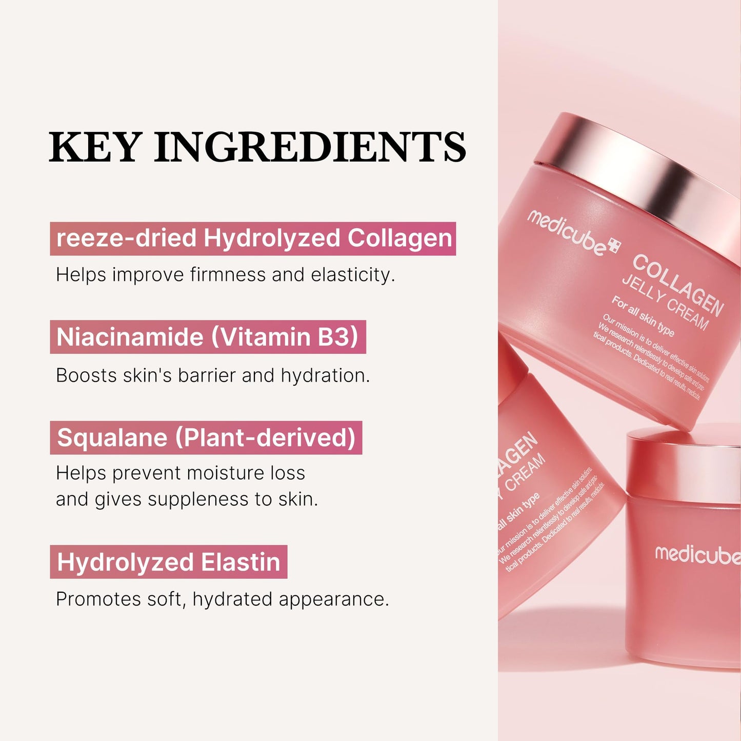 medicube Pink Skincare Set for Glass Glow Skin: Age-R Booster Pro Pink | 6-in-1 Real Glass Glow Beauty Massager and Collagen Jelly Cream- Niacinamide & Freeze-Dried Hydrolyzed Collagen 110ml