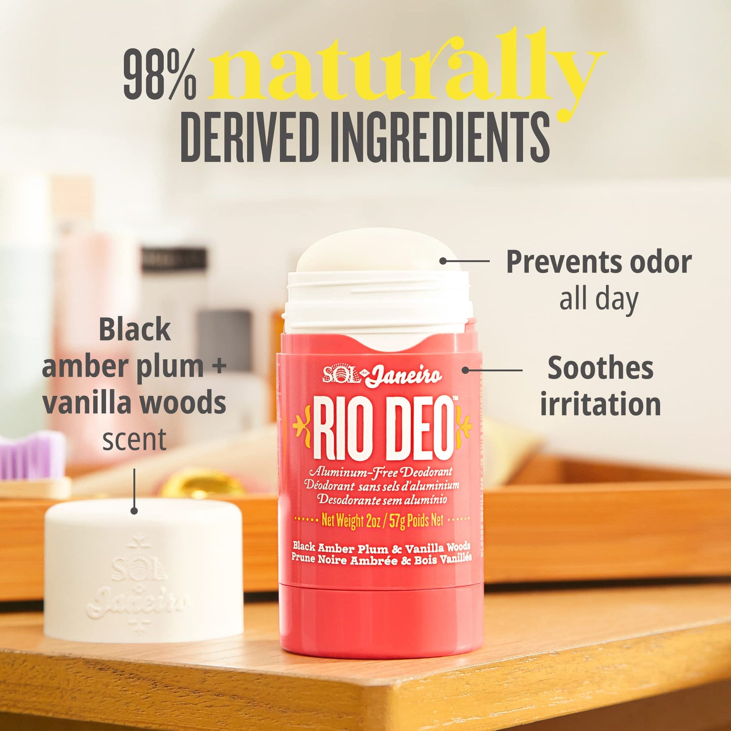 SOL DE JANEIRO Cheirosa 40 Rio Deo Aluminum-Free Deodorant with Refill Cartridge, Amazon Exclusive