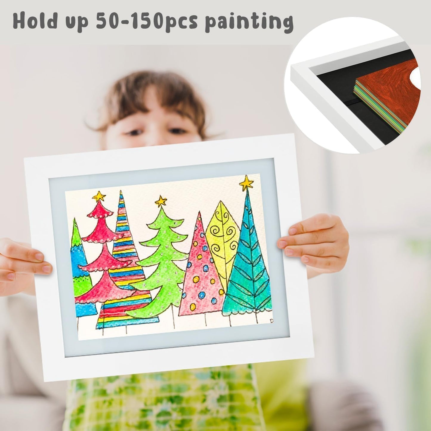 Golden State Art, 10x12.5 Kids Art Frames, Front-Opening Picture Frame Great for Kids Drawings, Artworks, Children Art Projects, Schoolwork, Home or Office (White, Set of 2)