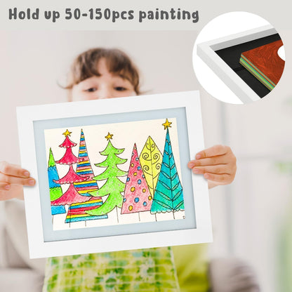 Golden State Art, 10x12.5 Kids Art Frames, Front-Opening Picture Frame Great for Kids Drawings, Artworks, Children Art Projects, Schoolwork, Home or Office (White, Set of 2)
