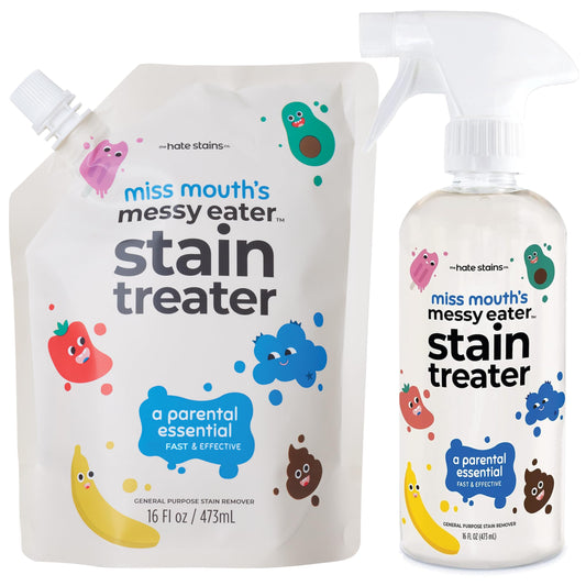 Miss Mouth's Messy Eater Stain Treater - 16oz Spray and 16oz Refill Pouch