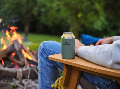 STANLEY Everyday Can Cooler Cup 10 oz | Beer, Seltzers, Soda, and Energy Drinks | Doubles as Tumbler | Insulated Stainless Steel Drink Holder | BPA-Free | Hammertone Green