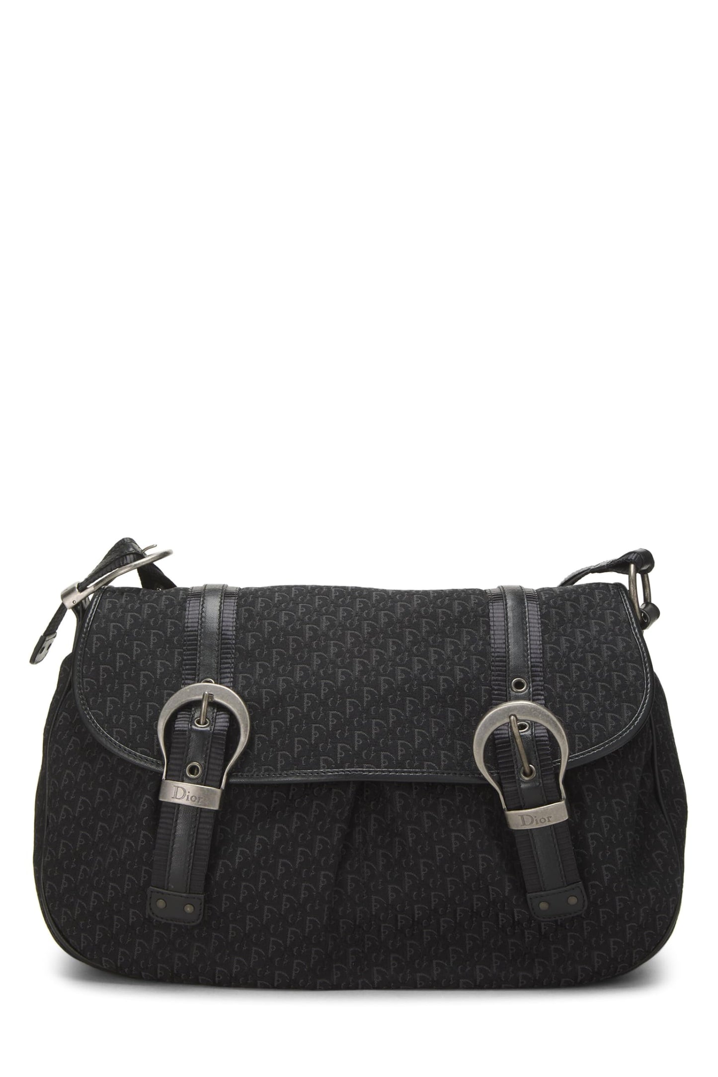 Dior, Pre-Loved Black Trotter Canvas Messenger Bag, Black