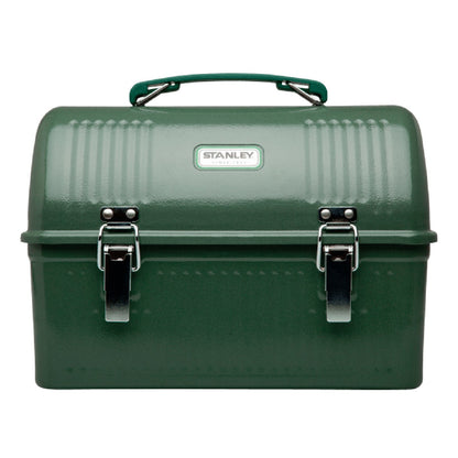 Stanley Classic Lunch Box 10 qt | Vintage Metal Lunchbox | Durable Meal Container with Handle and Latch | Stores Food, Drinks, Thermos, Water Bottle | Hammertone Green