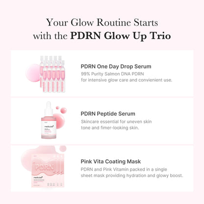 medicube Pink PDRN Trio Gift Set for Glass Glow Skin -Hydrating, Firming, and Radiance-Boosting Skincare Set for Women & Girls | With Salmon DNA PDRN, Peptides and Pink Vitamin | Korean Skincare