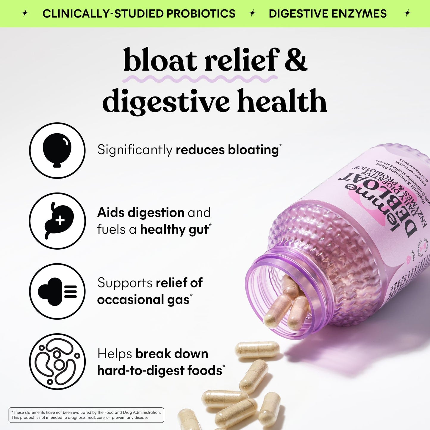 Lemme Purr & Debloat Capsule Bundle - Vaginal Health Supplement for Women, Debloat Capsules for Bloating & Gas Relief, Probiotics & Prebiotics - Gluten Free, Non-GMO - 60 Ct. Each