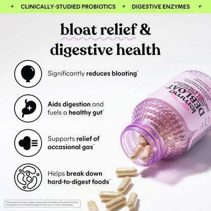 Lemme Purr & Debloat Capsule Bundle - Vaginal Health Supplement for Women, Debloat Capsules for Bloating & Gas Relief, Probiotics & Prebiotics - Gluten Free, Non-GMO - 60 Ct. Each