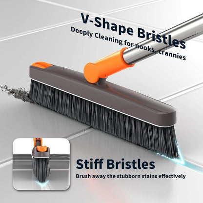 AIR U+ Floor Scrub Brush and Grout Brush with Long Handle