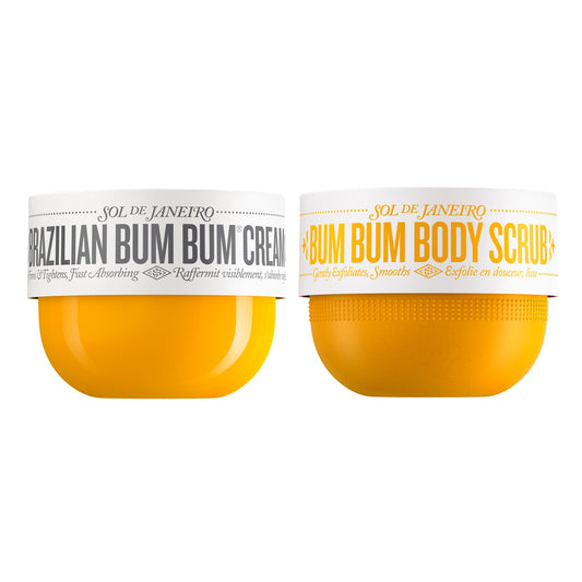 SOL DE JANEIRO Brazilian Bum Bum Cream with Bum Bum Body Scrub Full Size Smoothing and Tightening Bundle, Amazon Exclusive