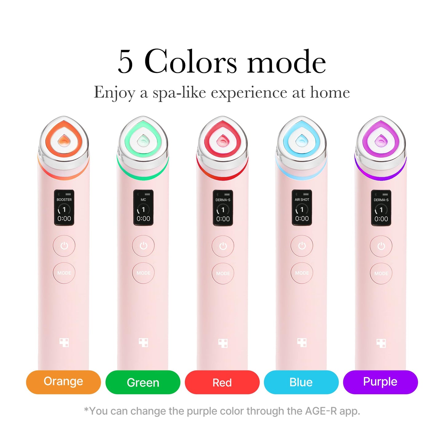 medicube Affordable Pink Routine Duo: Age-R Booster Pro Pink | 6-in-1 Real Glass Glow Beauty Massager and PDRN Peptide Serum